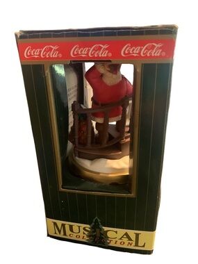 Vtg 1996 Coca-Cola‎ Musical Collection Santa Music Box Plays OH CHRISTMAS TREE